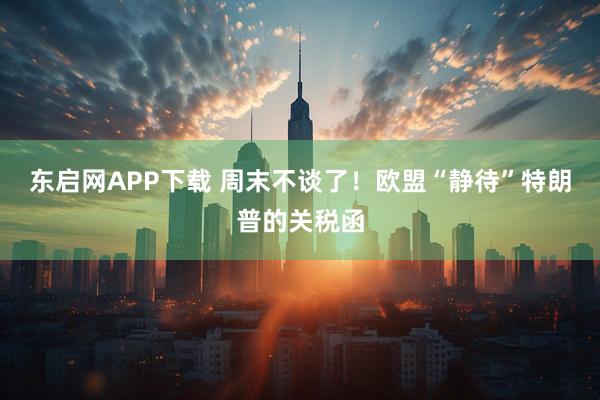 东启网APP下载 周末不谈了！欧盟“静待”特朗普的关税函
