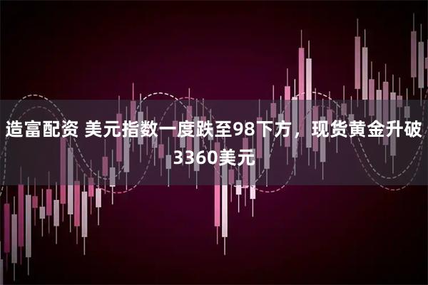 造富配资 美元指数一度跌至98下方，现货黄金升破3360美元